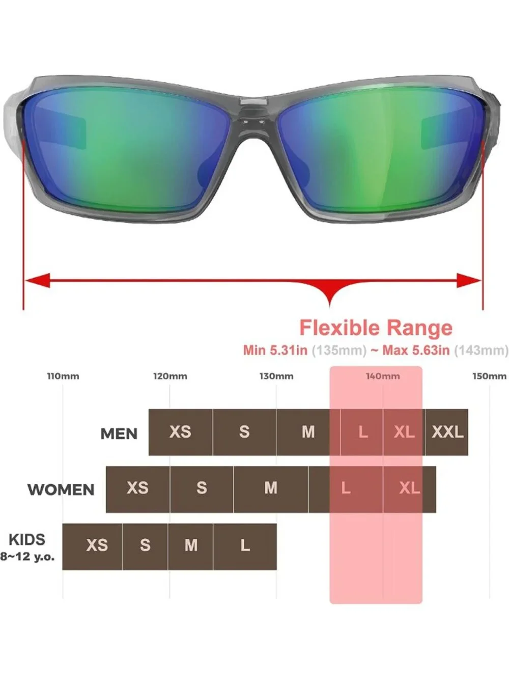Polarized UV400 Fishing Sunglasses, Adjustable Nose Pad, Perfect for Driving